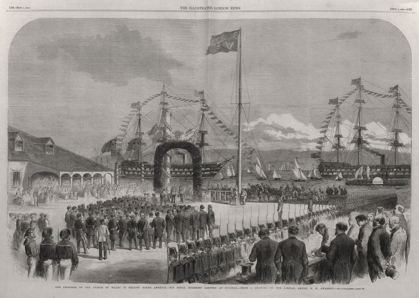 The Prince of Wales (later King Edward VII) landing at at Halifax. Canada 1860
